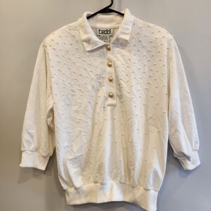 Teddi White Collared Sweater